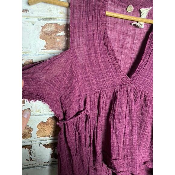 Free People Flowing Cotton Gauzy One Off The Shoulder Blouse - Picture 4 of 9